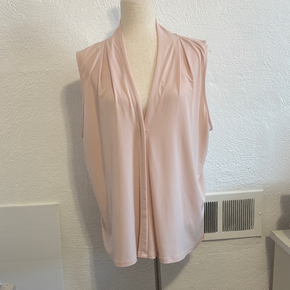 Calvin Klein Tank Sleeveless Blouse Solid Light Rose Color